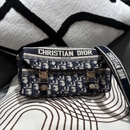 Dior 小碼 Diorcamp 手袋藍色 Dior Oblique 刺繡