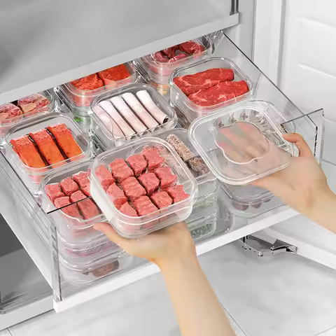 Crisper Refrigerator Frozen Meat Box Frozen Storage Box Household Fresh-keeping Box Refrigerator Sto