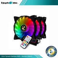 ถูกที่สุด!!! FAN CASE 12cm Tsunami Rainbow RGB + Remote (Pack3) ##ที่ชาร์จ อุปกรณ์คอม ไร้สาย หูฟัง เคส Airpodss ลำโพง Wireless Bluetooth คอมพิวเตอร์ USB ปลั๊ก เมาท์ HDMI สายคอมพิวเตอร์