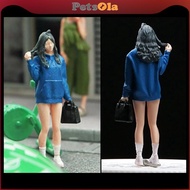 [PETSOLA] 1/64 Scale People Figure, Simulation Girl Figure, Diorama Character Figure for Dollhouse