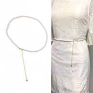 FANMY || Aina belt pearl | Body belt pearls beaded | Synthetic beaded belt | Belt Korean fashion sty
