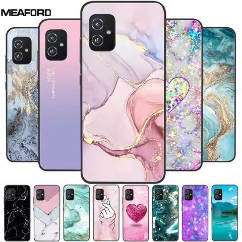 For Asus Zenfone 8 ZS590KS Cases 5.9 " Marble Soft TPU Silicone Phone Covers For Asus Zenfone8 ZS590
