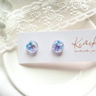【不鏽鋼耳針】薰衣草藍紫光語耳環・藍紫系乾燥花・夢幻晶透設計