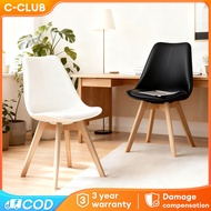 C - Kerusi Makan Dining Chair Nordic Eames Chair PU Leather Cushion Kerusi Belajar Office Makeup Cha