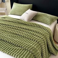 HLA | Flannel Faux Rabbit Fur Blanket