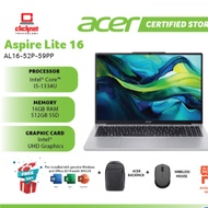 ACER ASPIRE LITE 16  AL16-54P-54PX LAPTOP I5-1334U, 16GB RAM, 512GB SSD, Intel,16" WUXGA