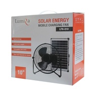 พัดลมเหล็ก ตั้งโต๊ะ DC 12v 10นิ้ว พร้อมแผงโซล่า LUMIRA SOLAR PANEL + FAN 10 INCH DC12V รหัส LFN-010