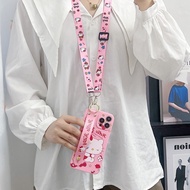 Huawei P40 Pro Plus P50 P50 Pro P60 P60 Pro P60 Art Huawei Mate 9 9 Pro 10 10 Pro 10 Lite 20 20 Pro 20X Cartoon Hello Kitty My Melody Phone Case with Wristbands and Long Lanyard