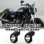 Customized For QJMOTOR SRV250 Motorcycle Round 75W LED Headlight Windscreen Cover ABS Plastic Screen