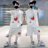 Set bộ quần áo 3 lỗ cho bé trai đồ bé trai sát nách 17-45kg mẫu SAKU cá tính năng độngvải đẹphàng ma