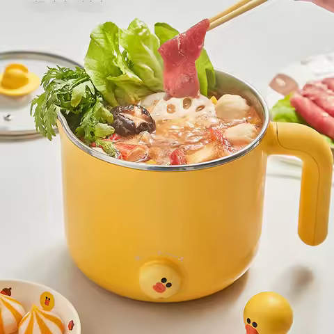 220V Mini Electric Multi Cooker Portable Electric Rice Cooker Hotpot Cooking Machine Electric Hot Po