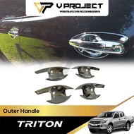 Mitsubishi Triton L200 2015 - 2019 Outer Chrome Handle Bowl Protector Cover V Project Car Accessorie