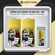 KINKONG WTP 034/ 057 self-adhesive frame iPhone tempered glass for X Xs 11 12 13 14 15 16 17 Pro Max