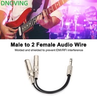 DNOVING 6.35mm Male to 2 6.35mm Female, Electric Box Bass Shielding Breakout Splitter Cable, Y Audio