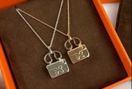 Hermes 925純銀光面康康包項鍊