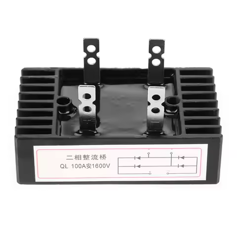 1Pcs Bridge Rectifier 100A 1600V Diode Bridge Rectifier 2-Phase Rectification High Power Black Bridg