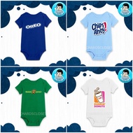Customized Food Logo Prints on Baby Onesie (Oreo, Chips Ahøy, Potato Corner, Dunkin Dønut) L9RG NY2B