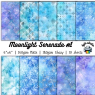 10 Sheets Moonlight Serenade 1 by byte studio | Cardstock Premium Paper Junk Journal Stationery