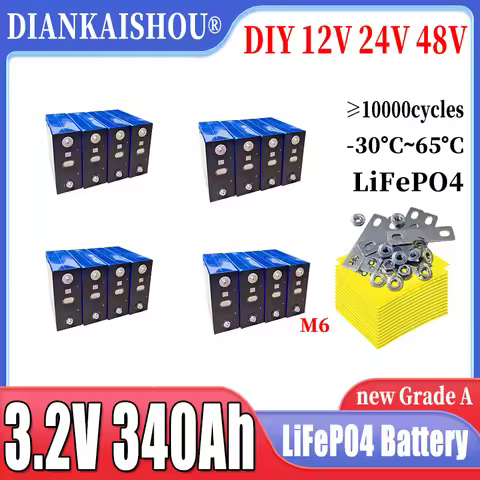 340ah 3.2v LiFePO4 Battery DIANKAISHOU Rechargeable Lithium Iron Phosphate Cell DIY 12V 24V 48V RV E