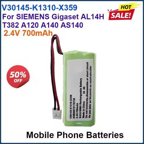 2.4V 700mAh Mobile Phone Battery For SIEMENS Gigaset AL14H T382 A120 A140 AS140 (V30145-K1310-X383 V