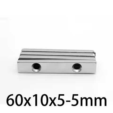 60x10x5-5mm Strong Sheet Magnet Holes 5mm Block Strong Powerful Magnets 60x10x5-5 60*10*5-5