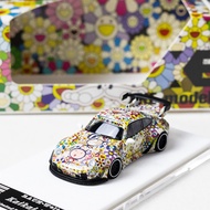 Xke 1/64 Porsche RWB 993 Sunflower Alloy Car Model Diecast Car Toy Collection Birthday Gift
