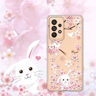 Samsung Galaxy A53 5G 輕薄軍規防摔彩鑽手機殼-櫻花兔