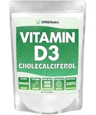 XPRS Nutra Vitamin D3 Powder (Cholecalciferol) - Unflavored VIT D Powder for Bones and Immunity - Vi