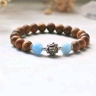 Agarwood bracelet with Om mani charm - Agarwood bracelet, Buddhist bracelet