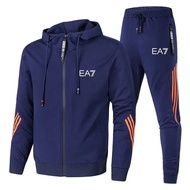 Spring Autumn EA7 Jacket Men Summer Casual Suit Men Hooded Cardigan Running Football Sports Jacket