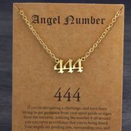 1pc Fashion Stainless Steel Number 444 Pendant Necklace For Women For Daily Decoration