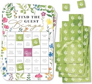 Big Dot of Happiness Wildflowers Bride - Find The Guest Bingo Cards and Markers - Boho Floral Bridal