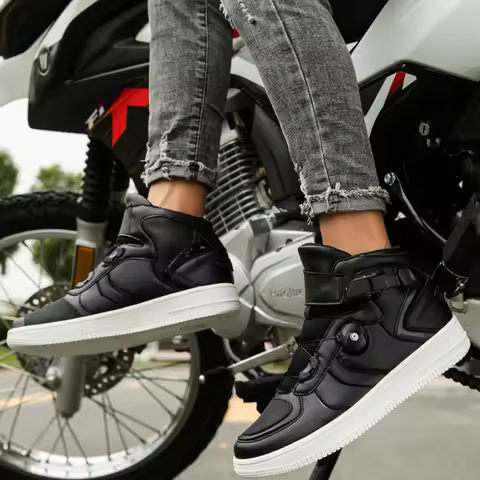 Unisex Motorbike Riding Shoes Breathable Biker Boots Motorboats Motorcycle Shoes Motocross Off-road 