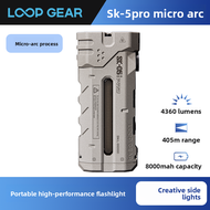 ห่วงไฟฉายอเนกประสงค์กลางแจ้งที่มีการชาร์จไฟที่แข็งแกร่งในระยะยาวและโค้งขนาดเล็ก SK05PRO แบบพกพา