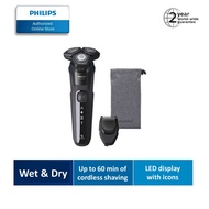 Philips Wet and Dry Electric Cordless Shaver series 5000 with precision trimmer and beard styler - S