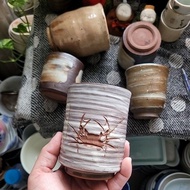 Sado Mumyoi terracotta cups, clay cups mixed with terracotta rustic cups in a variety of designs