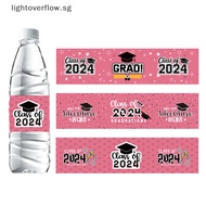 [lightoverflow] 6pcs Water Bottle Stickers 2024 Graduation Season Graduation Cap Certificate Festival Celebration Sticker [SG]