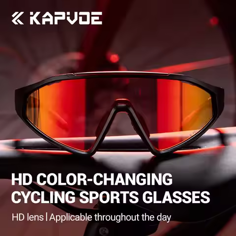 KAPVOE UV400 Photochromic Mountaineering Sunglasses Unisex Sunscreen Windproof Outdoor Cycling Runni