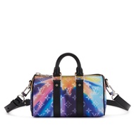 Louis Vuitton Virgil Abloh Monogram Sunset Coated Canvas Keepall XS Silver Hardware, 2021