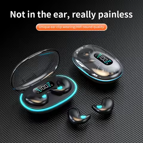 X55 Invisible Sleep Wireless Earphone TWS Bluetooth 5.3 Headphones Hidden Earbuds IPX5 Waterproof No