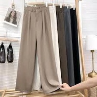 FEFE Highwaist Loose Pants Trousers Women's Anti-Wrinkle Pants JUMBO Polyester Culottes