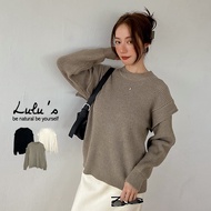 LULUS [A01210852] Y Round Neck Stitching Sleeve Knit Top 3 Colors 1202