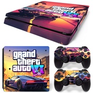 【support】 GTA 6 Game accessories Sticker for PS4 Vinyl Decal Skin for PS4 Console & Two Controller