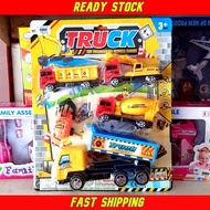 🔥5PCS BIG Truck Excavator Family Toys Car Kids Toys Car Model Truck Model children Toy Fun | Permain
