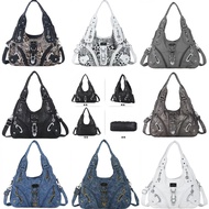 Angel Kiss Classic Retro Large Capacity Soft Leather y2k Diagonal Underarm Bag