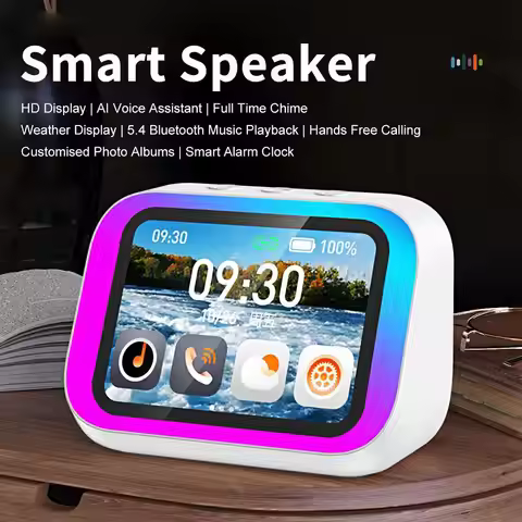 TF26 Pro Smart Wireless Speaker AI Voice Assistant Smart Display Music Player Weather Alarm Clock Ph