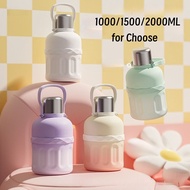 Water Bottle 2 Litre Stainless Steel Cup with Straw 1 litre Insulated bottle with Strap Tumbler with