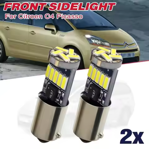 2X For Citroen C4 Grand H6w Bax9s Ba9s 15Smd 4014 Front Sidelight Smd Led Parking Light Headlamp Bul