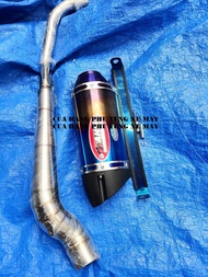 Pô AHM M3 titan kèm cổ 2 khúc gắn Ex135 Ex150 Ex155 Winner 150 Winner X Sonic