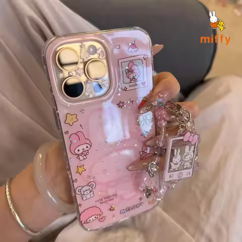 Kawaii Miffy New Phone Case Cartoon Bright Colors Phone Case Suitable for Iphone Cute Anime Dopamine
